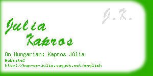 julia kapros business card